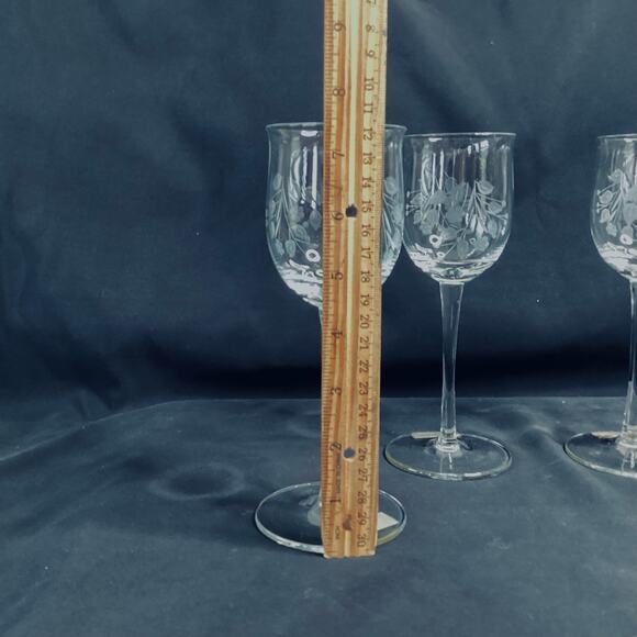 Vintage Toscany Etched Wine Glasses - Picture 4 of 4